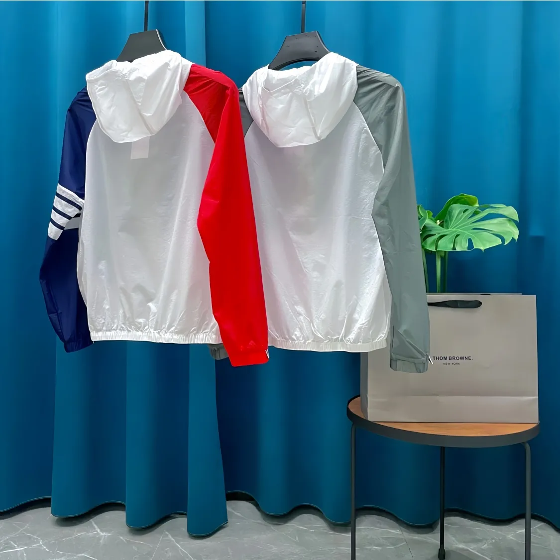 THOMBROWNE➡️ Classic Breathable ， ， ， ， ， 。 Premium uv 100， ， ， 。。 Classic ， 。 ！ ：White Gray Navy Blue Size：1/5